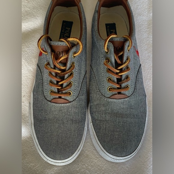 Polo Ralph Lauren Other - Polo Ralph Lauren Vaughn Gray Canvas Men's Sneakers Shoes Size 9 D Leather Laces